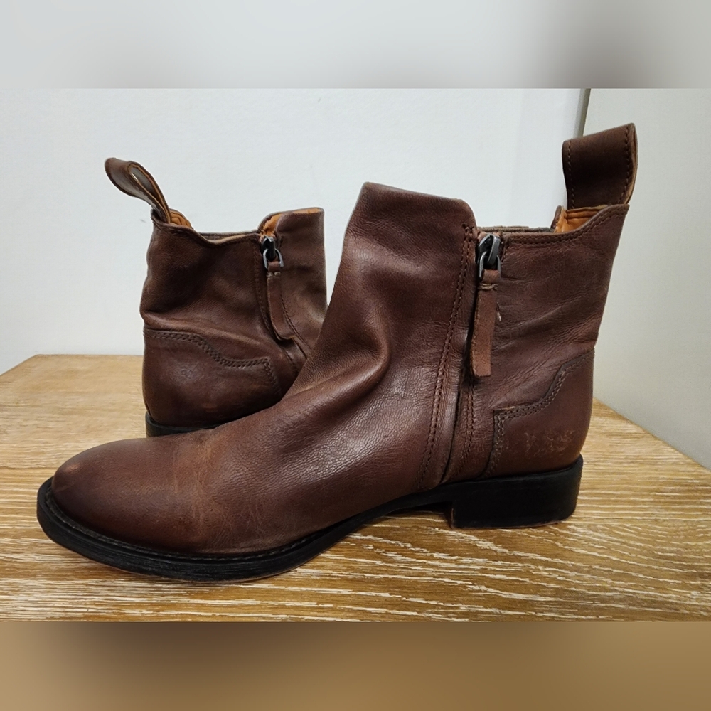 Franco Sarto Brown Ankle Boots - Picture 3 of 11
